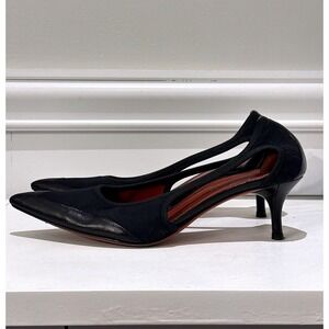 Donald J Pliner Couture Slingback Pumps Black Leather Made In Italy Women's 9
